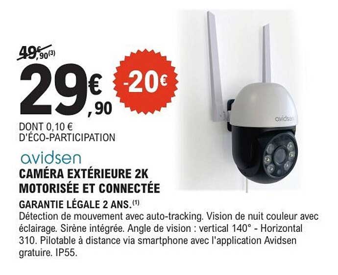 CAMÉRA EXTÉRIEURE 2K MOTORISÉE ET CONNECTÉE