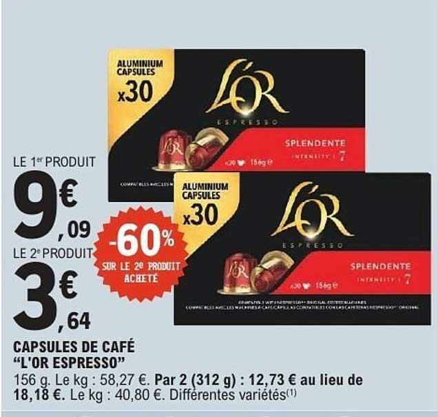 CAPSULES DE CAFÉ “L'OR ESPRESSO”