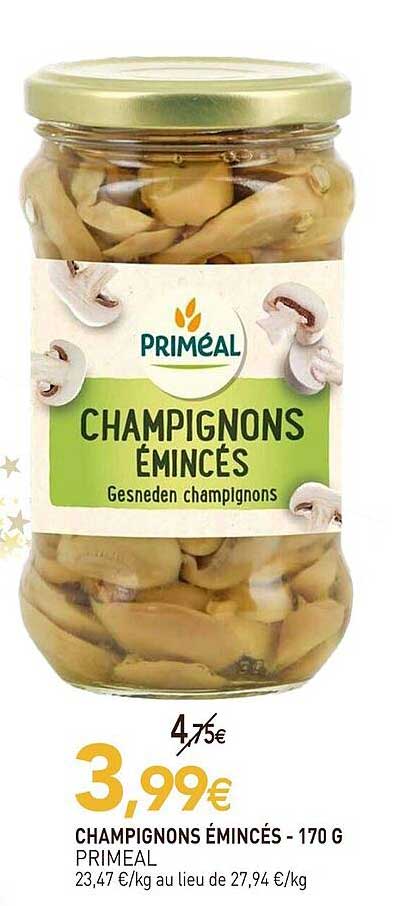 CHAMPIGNONS ÉMINCÉS - 170 G PRIMEAL