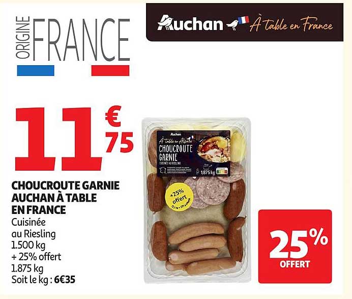 CHOUPROUTE GARNIE AUCHAN À TABLE EN FRANCE