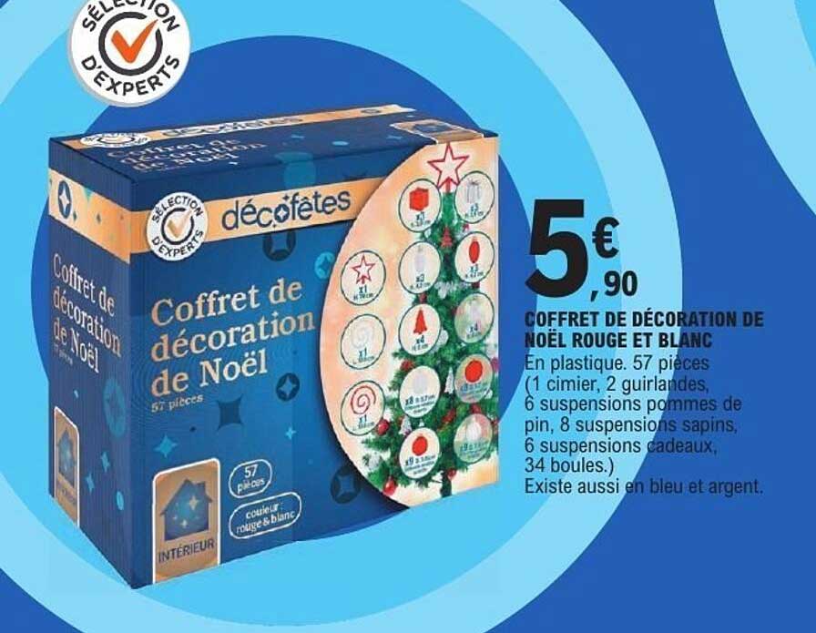 Coffret de décoration de Noël rouge et blanc