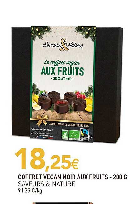 Coffret vegan noir aux fruits - 200 g