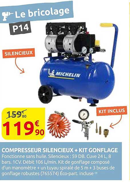 COMPRESSEUR SILENCIEUX + KIT GONFLAGE