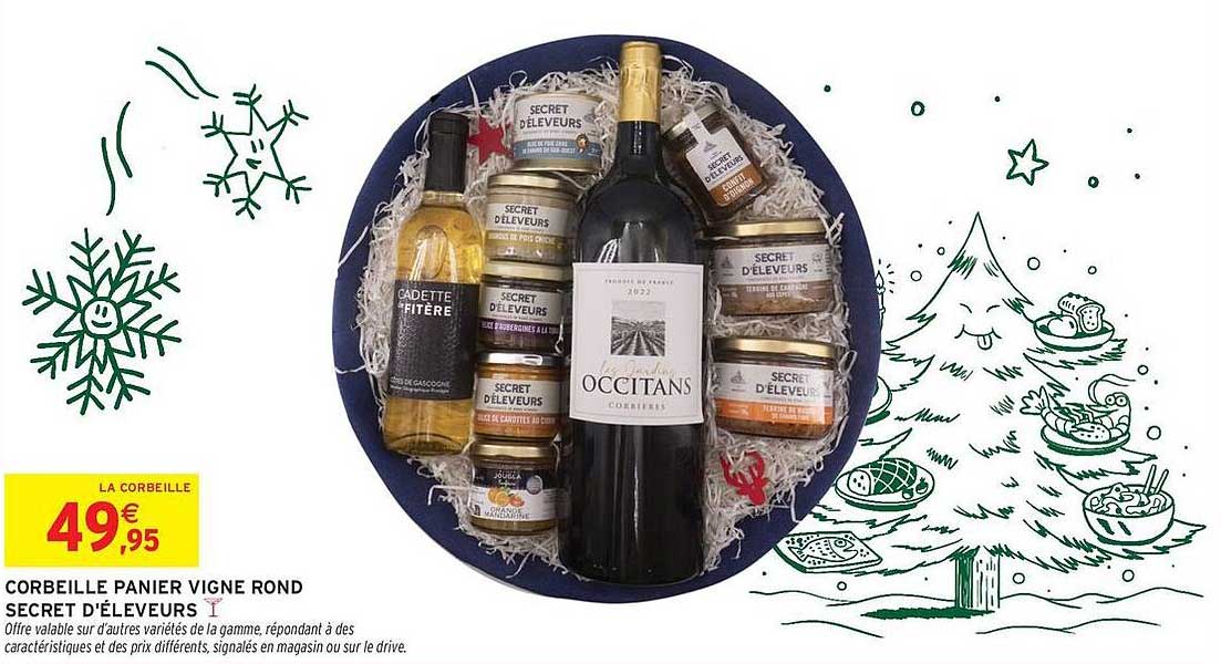 CORBEILLE PANIER VIGNE ROND SECRET D'ÉLEVEURS