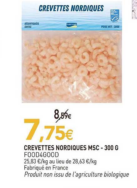 CREVETTES NORDIQUES MSC - 300 G
