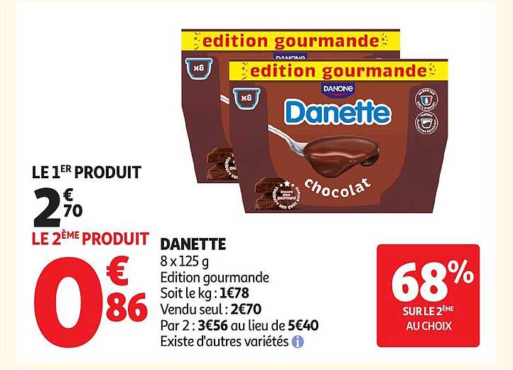 Danette chocolat 8 x 125 g - Édition gourmande