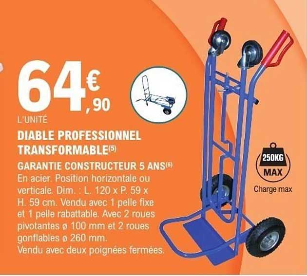 DIABLE PROFESSIONNEL TRANSFORMABLE