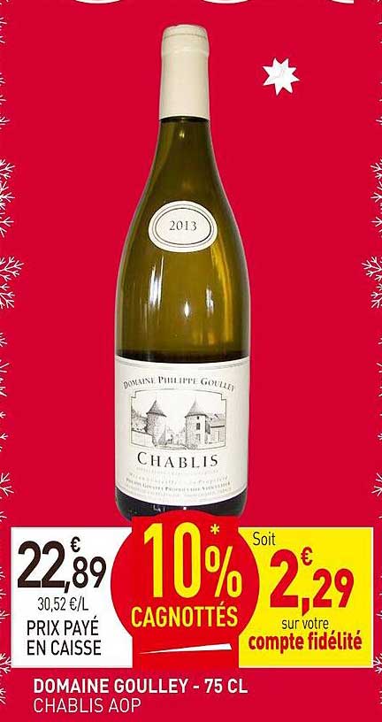DOMAINE GOUILLEY - 75 CL CHABLIS AOP