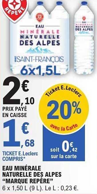 EAU MINÉRALE NATURELLE DES ALPES - MARQUE REPÈRE