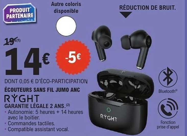 ÉCOUTEURS SANS FIL JUMO ANC