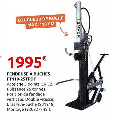 FENDEUSE À BÛCHES FT110-25TPDF