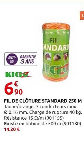 FIL DE CLÔTURE STANDARD 250 M