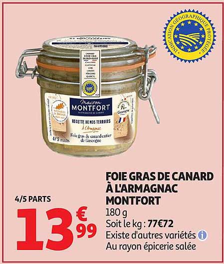 Foie gras de canard à l'armagnac Montfort