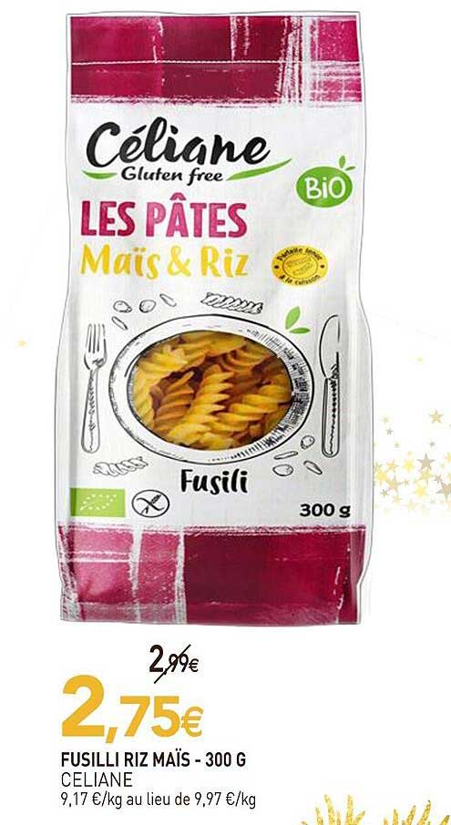 FUSILLI RIZ MAÏS - 300 G CELIANE