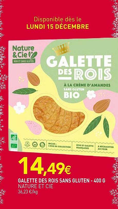 GALETTE DES ROIS SANS GLUTEN - 400 G NATURE ET CIE
