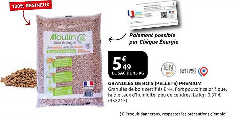 GRANULÉS DE BOIS (PELLETS) PREMIUM