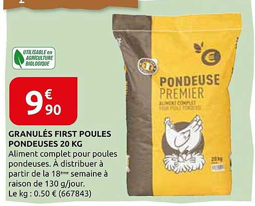 GRANULÉS FIRST POULES PONDEUSES 20 KG