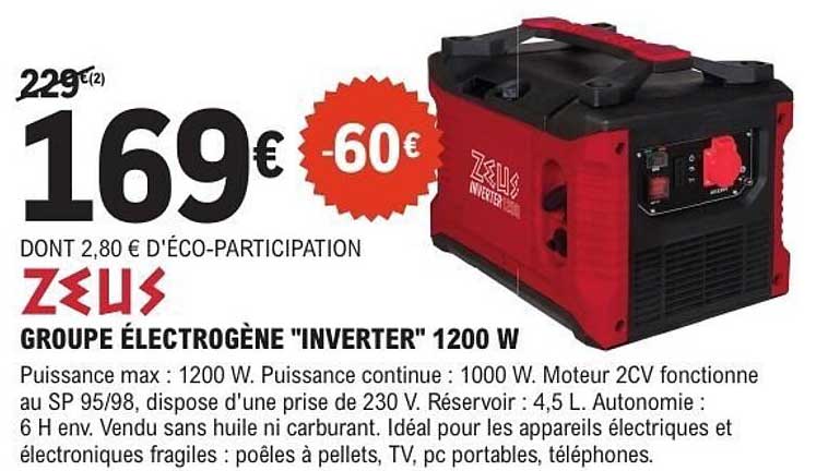 GROUPE ÉLECTROGÈNE "INVERTER" 1200 W