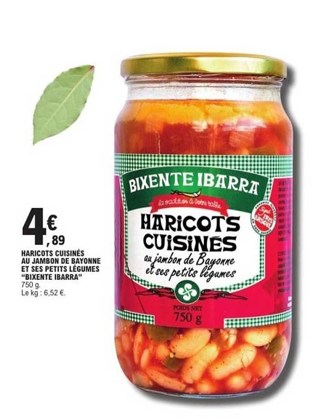 HARICOTS CUISINÉS AU JAMBON DE BAYONNE ET SES PETITS LÉGUMES "BIXENTE IBARRA"