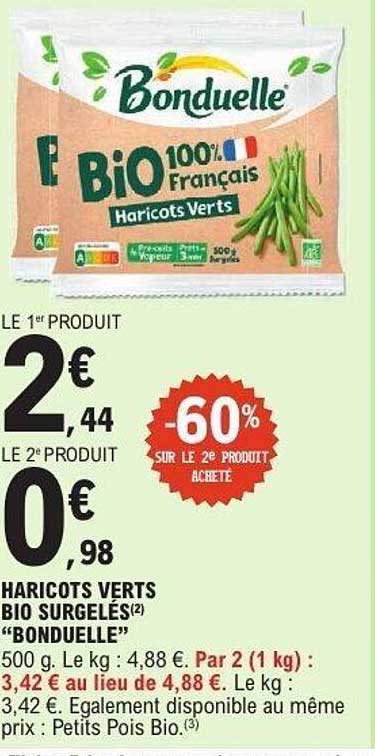 HARICOTS VERTS BIO SURGELÉS "BONDULLE"