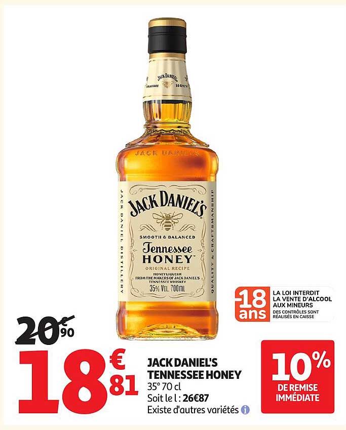 JACK DANIEL'S TENNESSEE HONEY 35° 70 cl