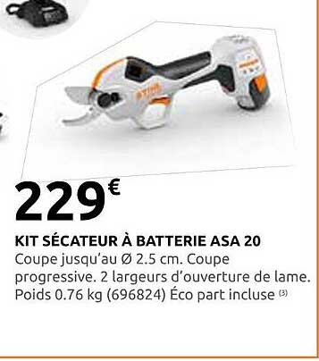 KIT SÉCATEUR À BATTERIE ASA 20