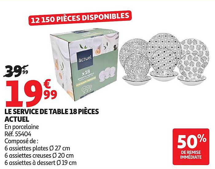LE SERVICE DE TABLE 18 PIÈCES ACTUEL