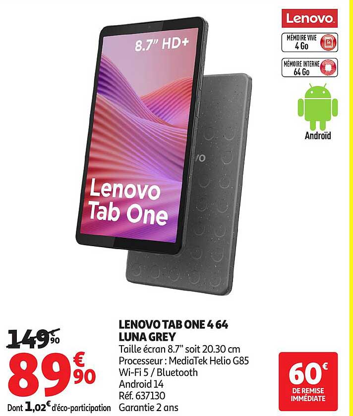 LENOVO TAB ONE 4 64 LUNA GREY