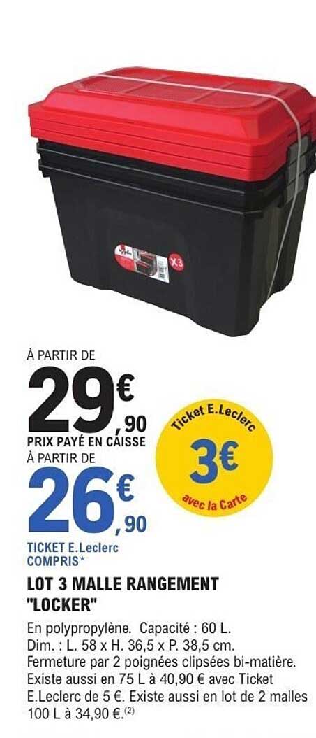 LOT 3 MALLE RANGEMENT "LOCKER"