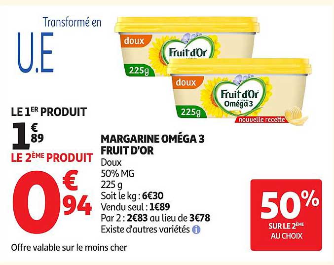 MARGARINE OMÉGA 3 FRUIT D'OR