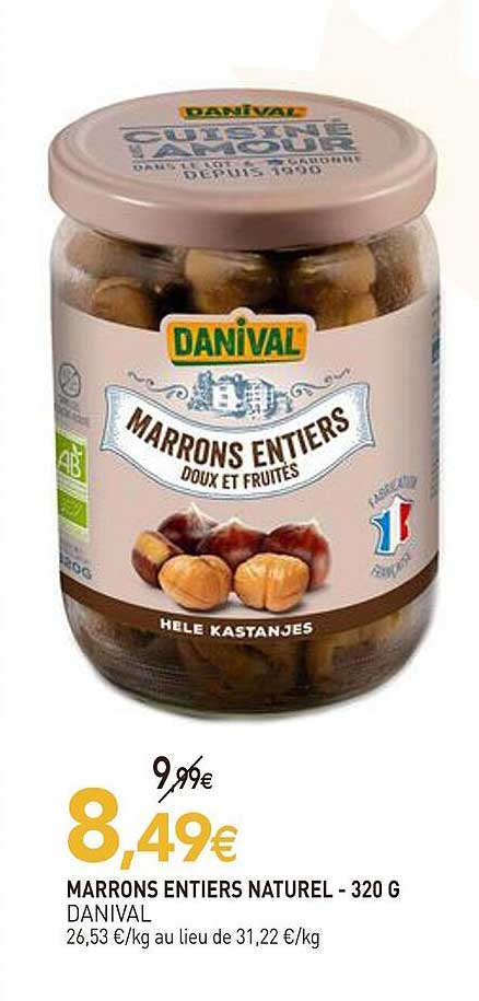 MARRONS ENTiers NATUREL - 320 G