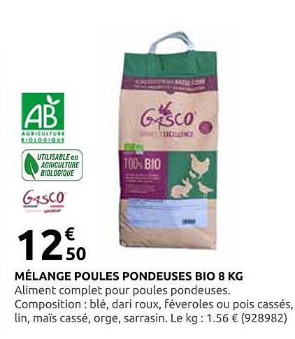 MÉLANGE POULES PONDEUSES BIO 8 KG