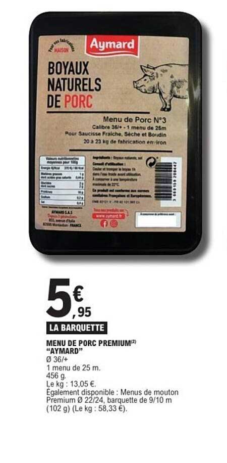 Menu de Porc Premium "AYMARD"
