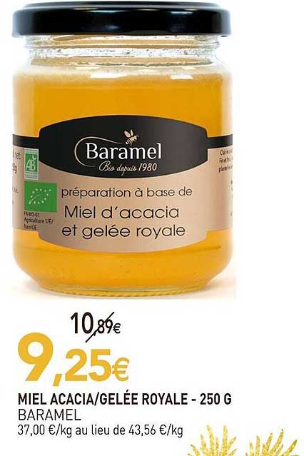 MIEL ACACIA/GELÉE ROYALE - 250 G BARAMEL