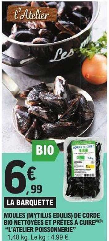 MOULES DE CORDE BIO NETTOYÉES ET PRÊTES À CUIRE