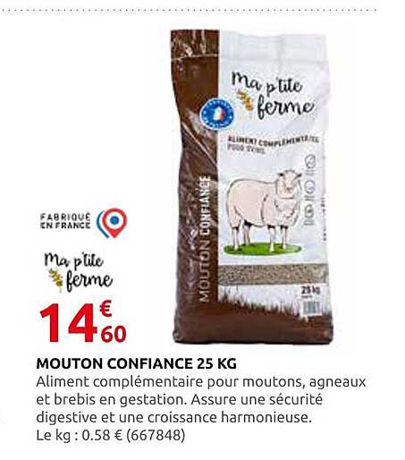 MOUTON CONFIANCE 25 KG