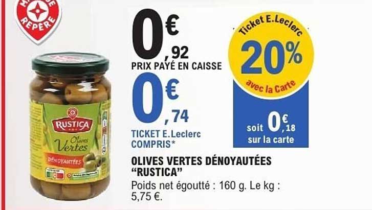 OLIVES VERTES DÉNOYAUTÉES “RUSTICA”