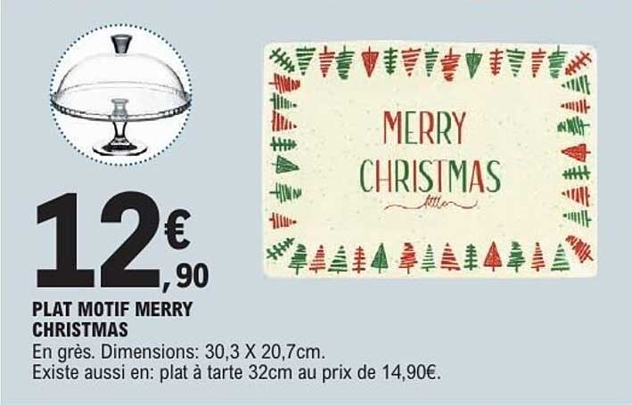 PLAT MOTIF MERRY CHRISTMAS
