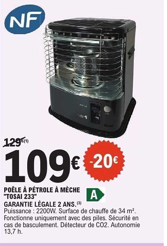 POÊLE À PÉTROLE À MÈCHE "TOSAI 233"