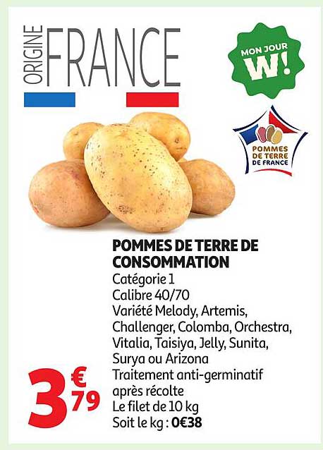 POMMES DE TERRE DE CONSOMMATION