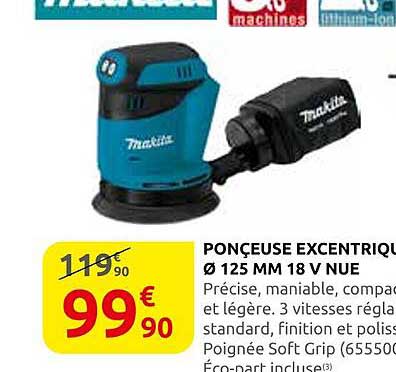 PONCEUSE EXCENTRIQUE Ø 125 MM 18 V NUE