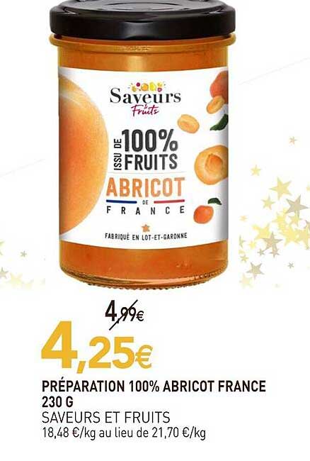PRÉPARATION 100% ABRICOT FRANCE 230 G