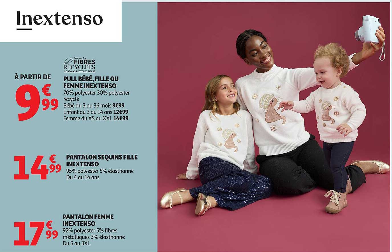 PULL BÉBÉ, FILLE OU FEMME INEXTENSO