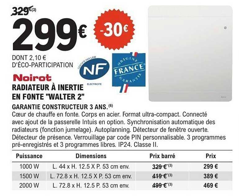 RADIATEUR À INERTIE EN FONTE "WALTER 2"