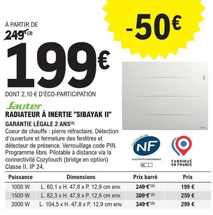 RADIATEUR À INERTIE 'SIBAYAK II'