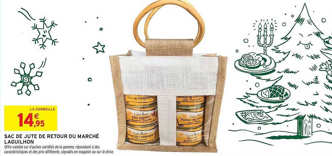 SAC DE JUTE DE RETOUR DU MARCHÉ LAGUILHON