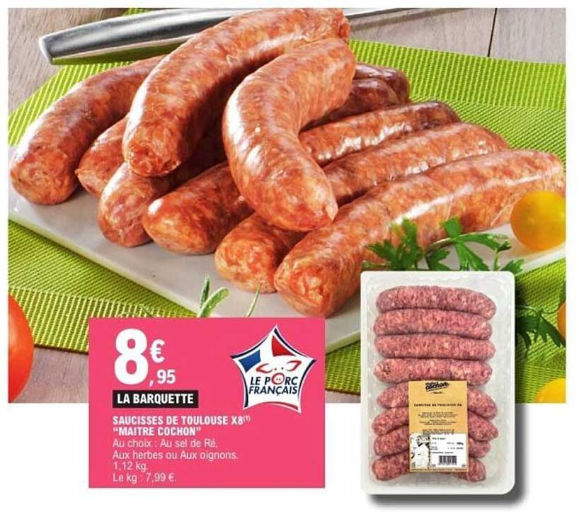 Saucisses de Toulouse X8 "Maître Cochon"