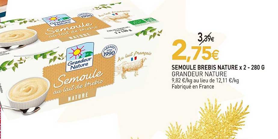 SEMOULE BREBIS NATURE x 2 - 280 G