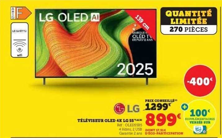 TÉLÉVISEUR OLED 4K LG 55''