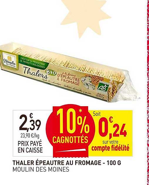 THALER ÉPEAUTRE AU FROMAGE - 100 G